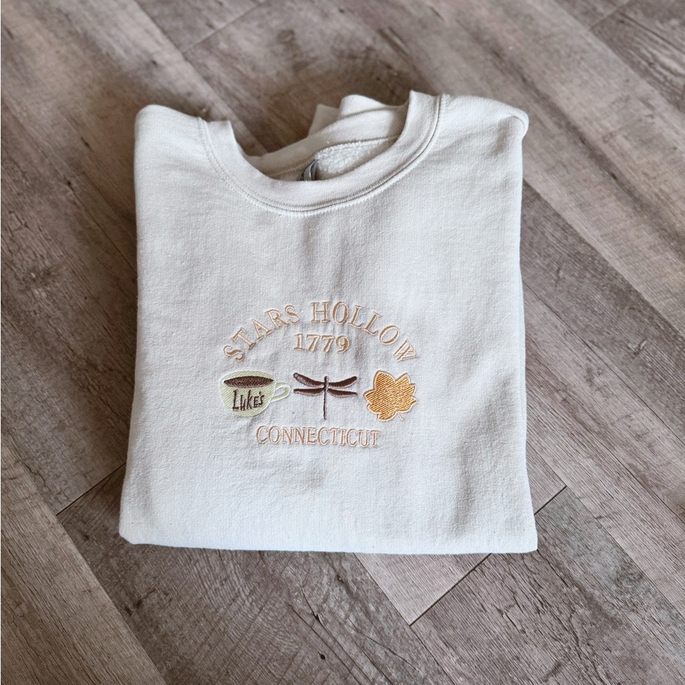 Gilmore Girls Sweatshirt - Cream with Embroidery